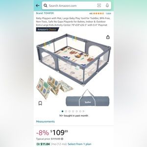 Playpen for babies and toddlers